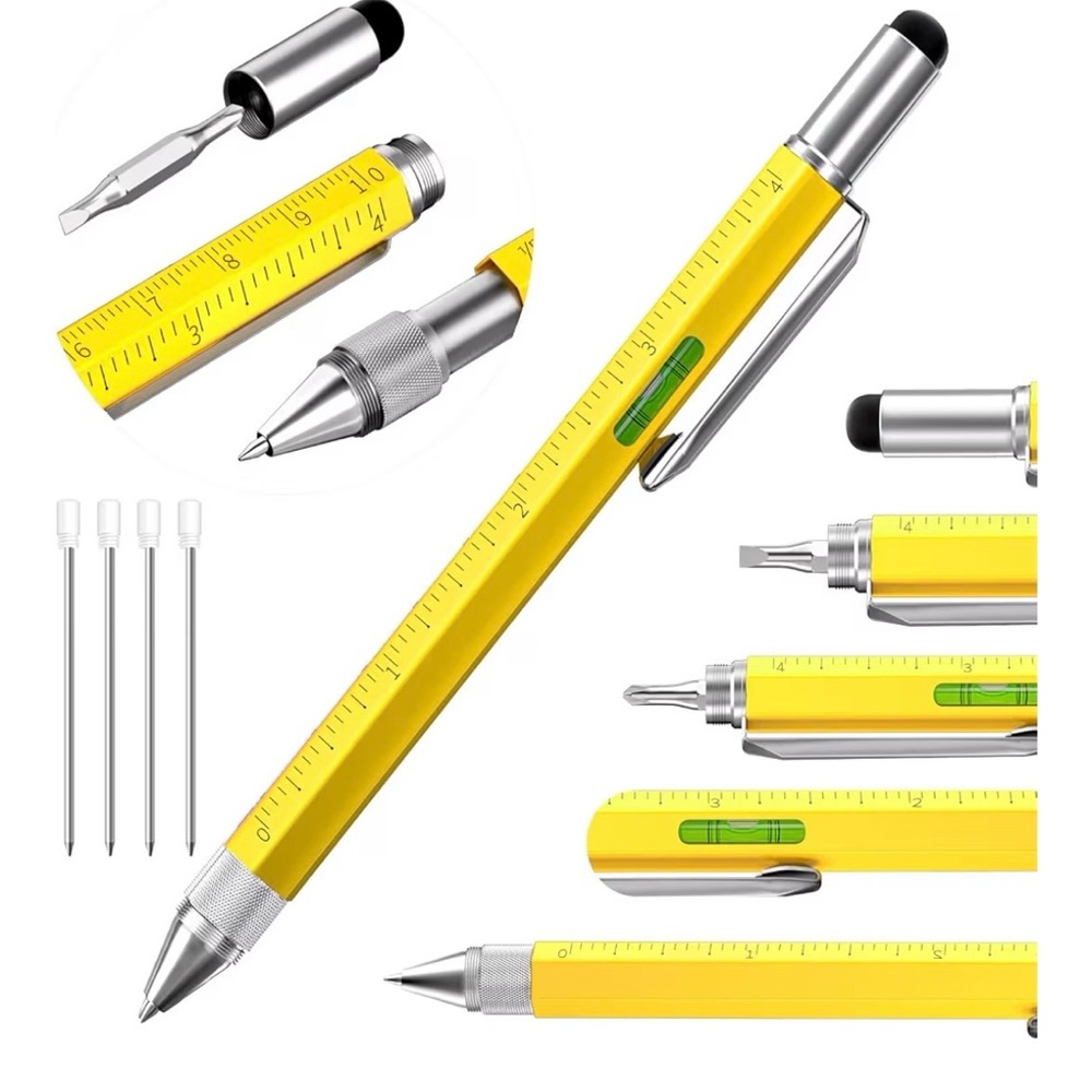 Multifunctional Yellow Tool Pen